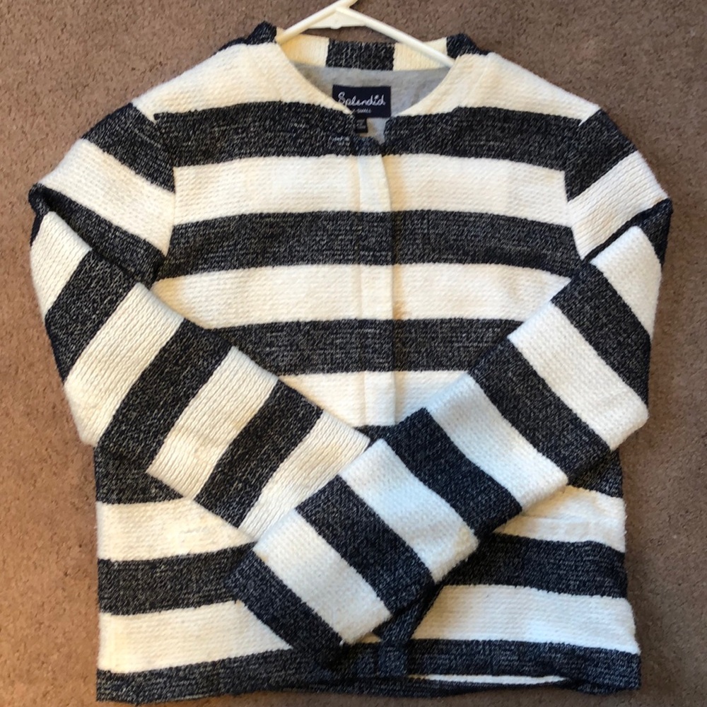 Splendid striped zip up cardigan sweater XS